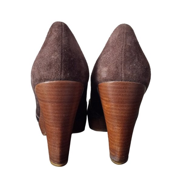 NEW Cole Haan Brown Suede Wedges - Picture 5 of 8